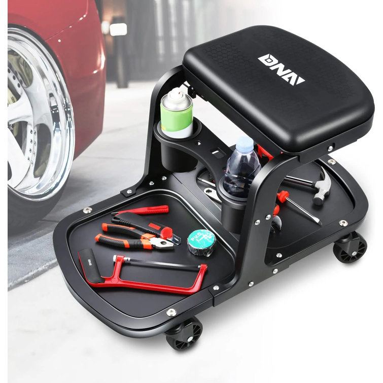 DNA Motoring Garage/Shop Rolling Stool 5 Rollers Heavy Duty